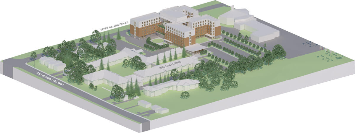 3d render of new campus and grounds